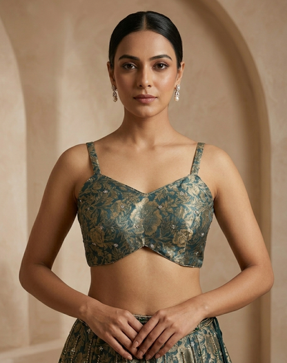 Verdant Bloom Jacket Lehenga Set