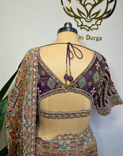 Regal Dabka & Zardosi Tissue Saree with Heritage Mosaic Embroidery