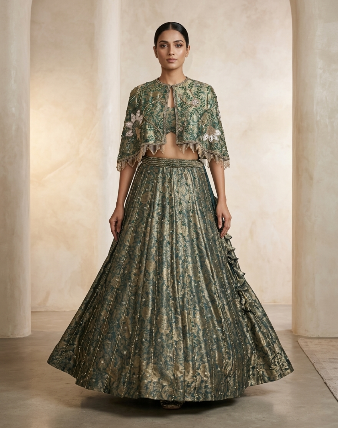 Verdant Bloom Jacket Lehenga Set