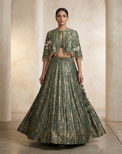Verdant Bloom Jacket Lehenga Set