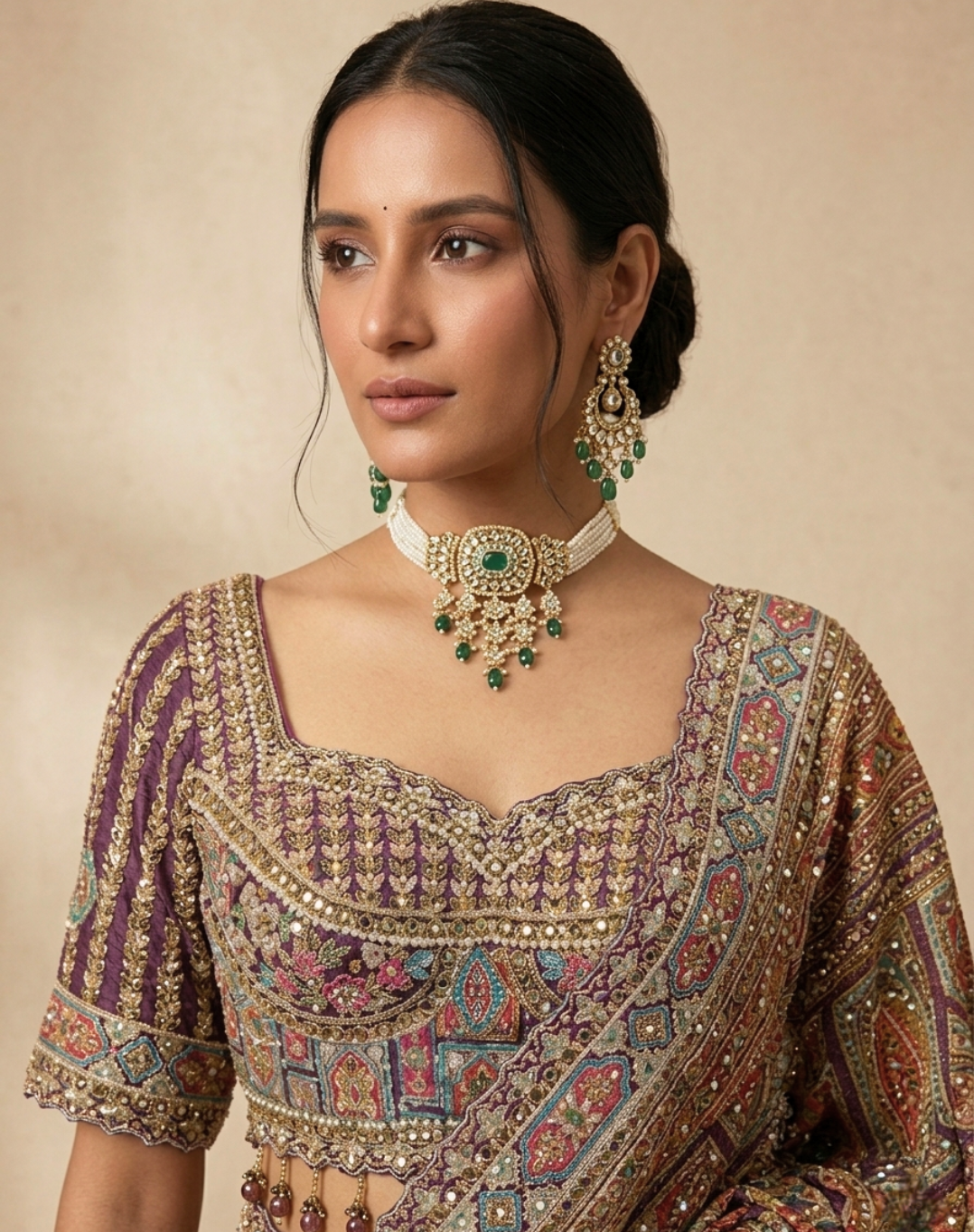 Regal Dabka & Zardosi Tissue Saree with Heritage Mosaic Embroidery
