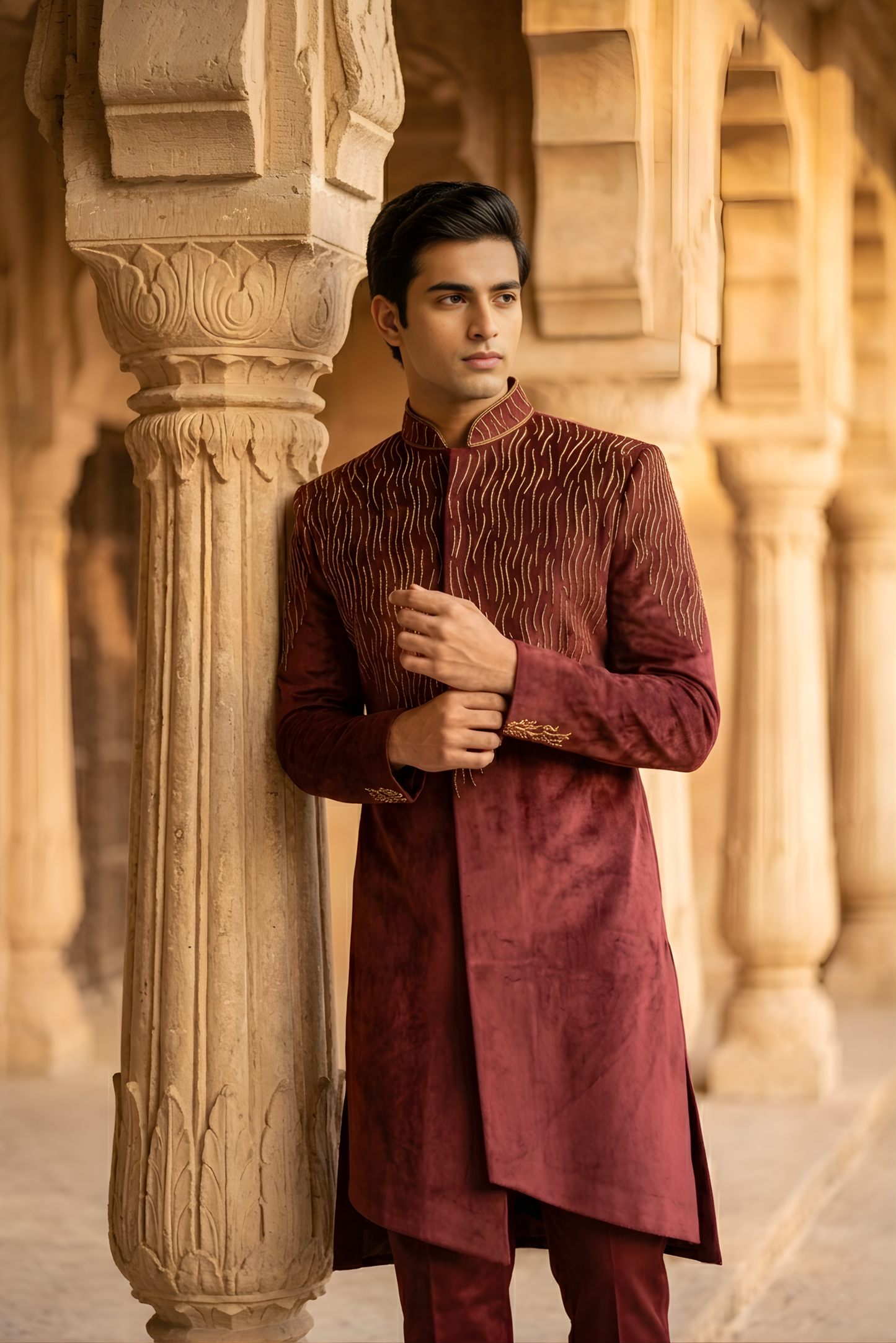 Regal Ember Sherwani