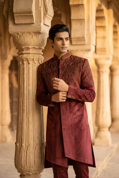 Regal Ember Sherwani