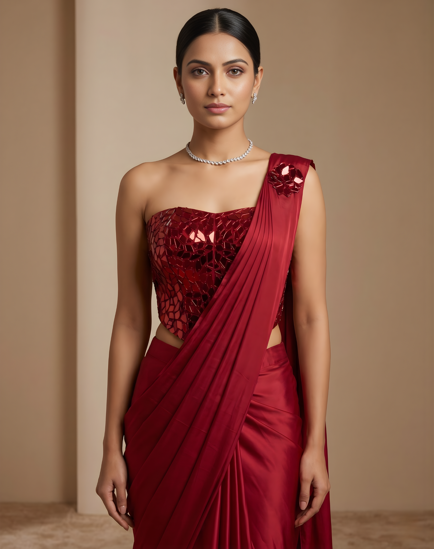 Scarlet Mirror Drape