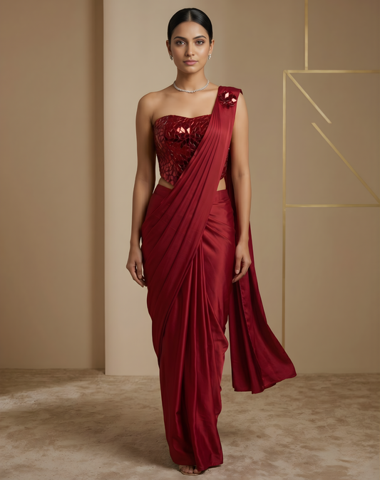 Scarlet Mirror Drape