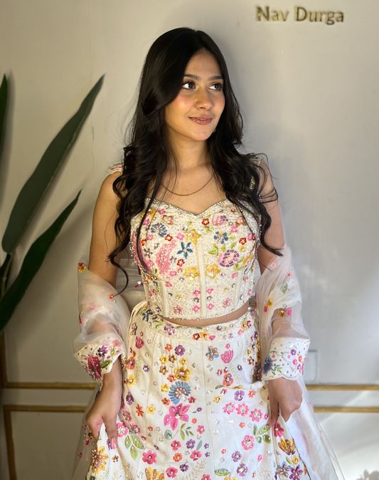 Whisper White Lehenga
