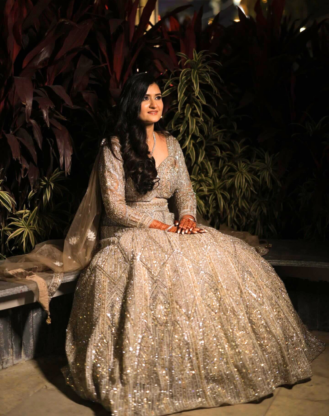Gilded Champagne Lehenga