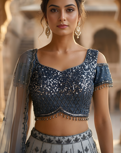Midnight Spark Lehenga