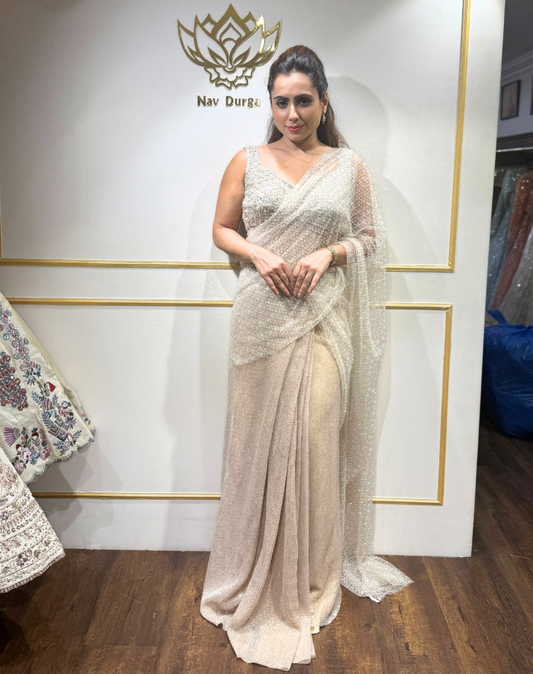 Net Glow Saree