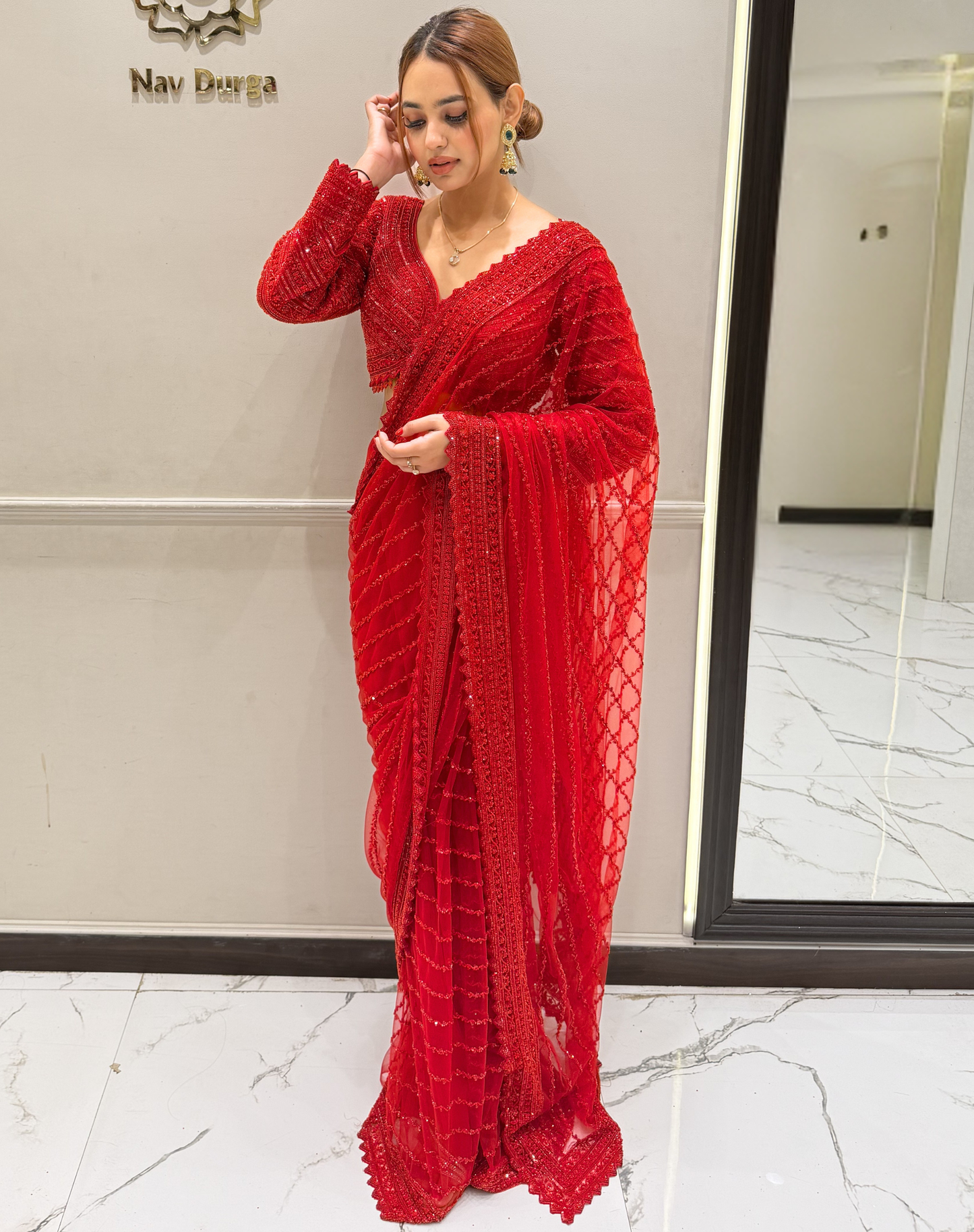 Crimson Royale Saree Edit