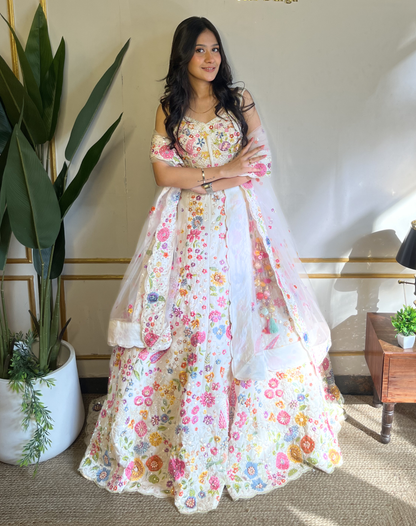 Whisper White Lehenga
