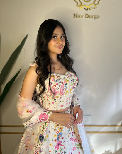 Whisper White Lehenga
