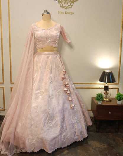 Blush Sparkle Lehenga