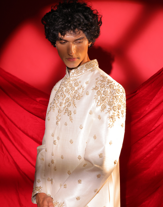 Zari Floral Sherwani