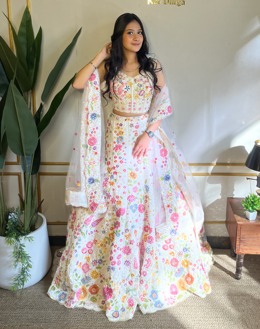 Whisper White Lehenga