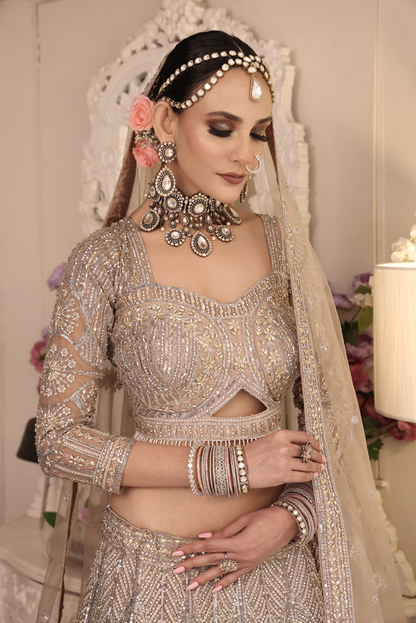 Gilded Champagne Lehenga