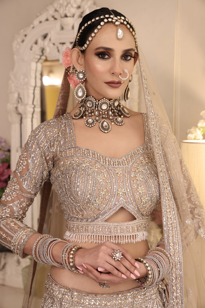 Gilded Champagne Lehenga