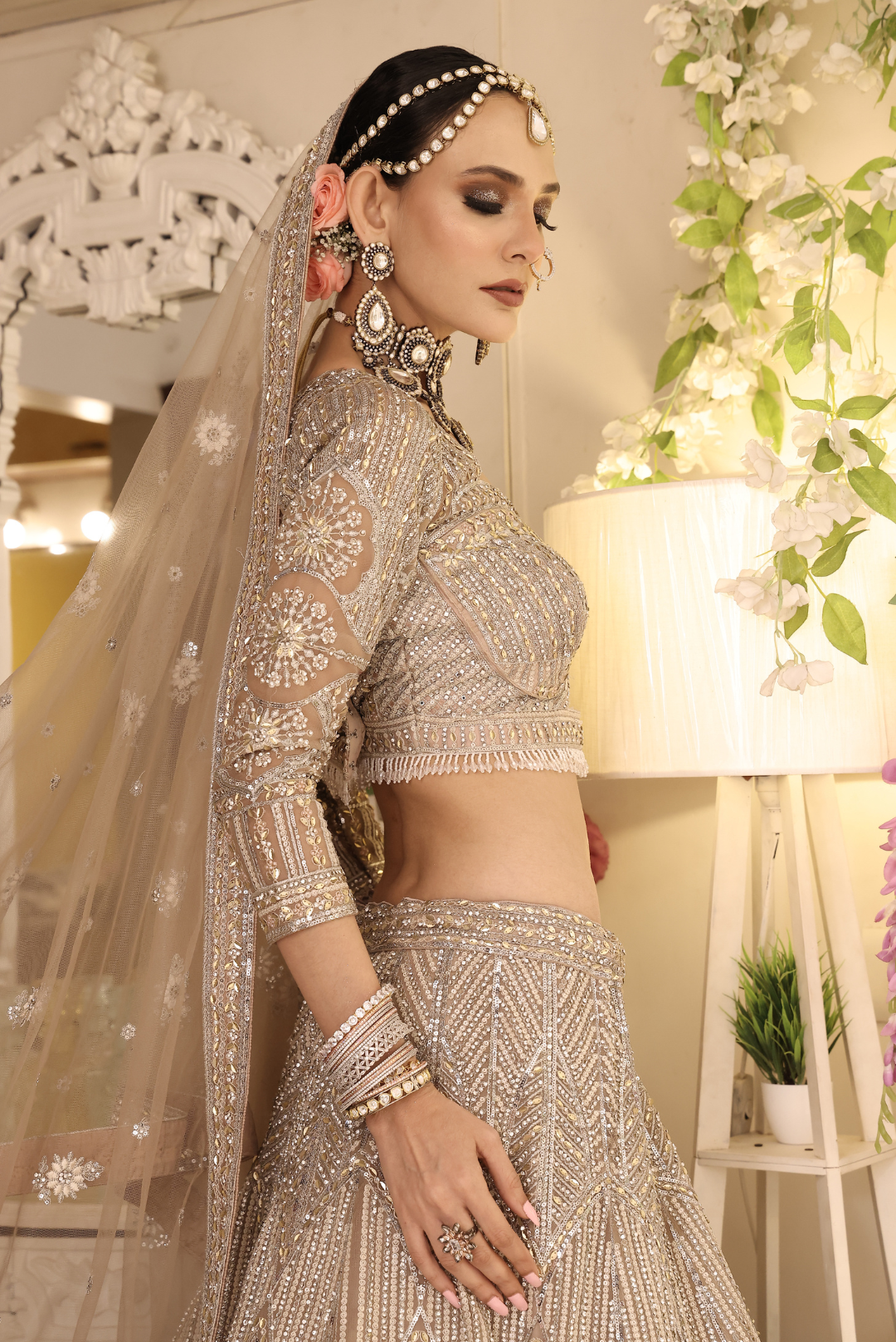 Gilded Champagne Lehenga