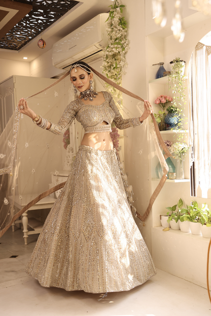 Gilded Champagne Lehenga