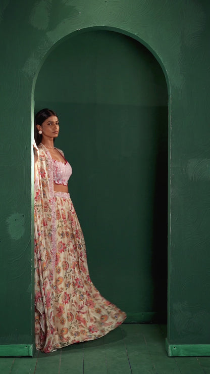 Celeste Chinon Lehenga