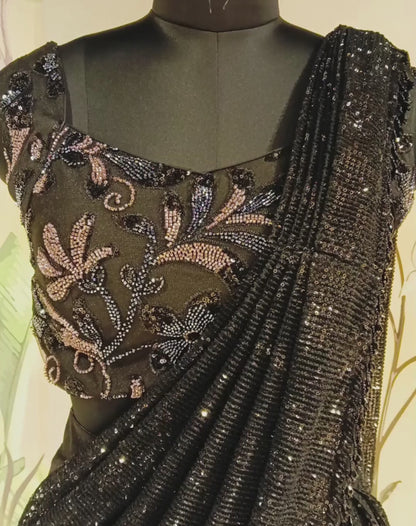 Midnight Noir Drape Saree