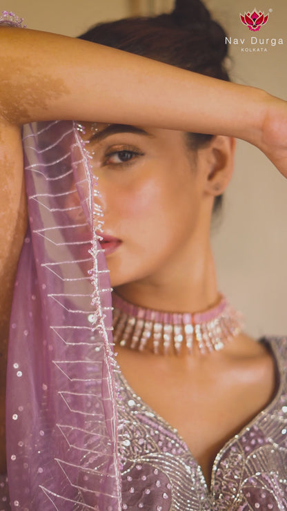 Lustrous Chinon Silk Lehenga