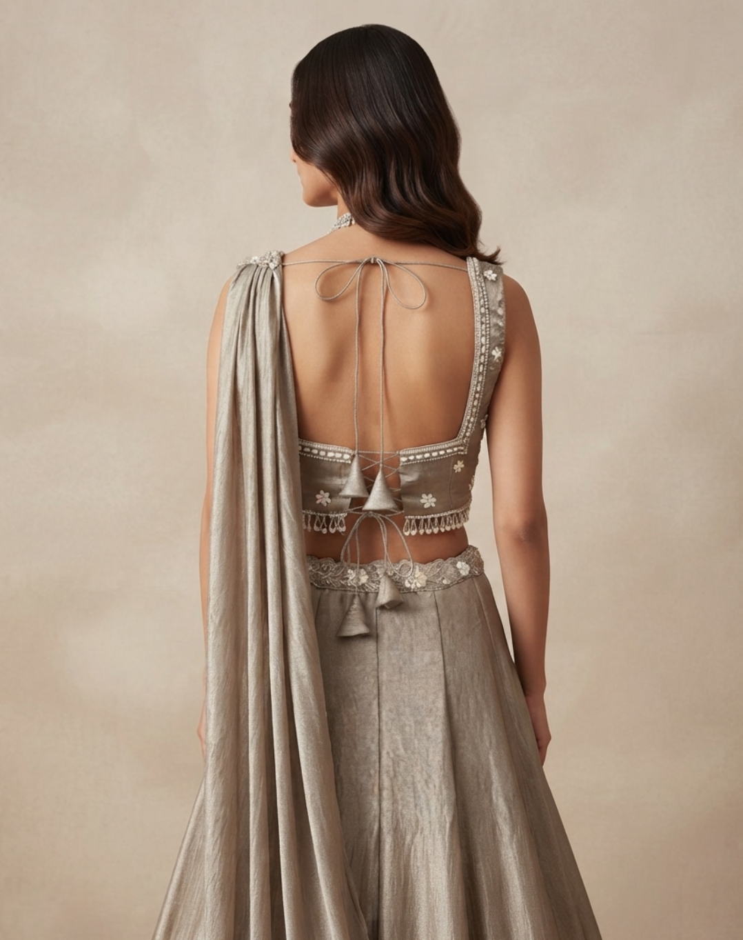 Aurelia Sculpted Drape Indo-Western Ensemble